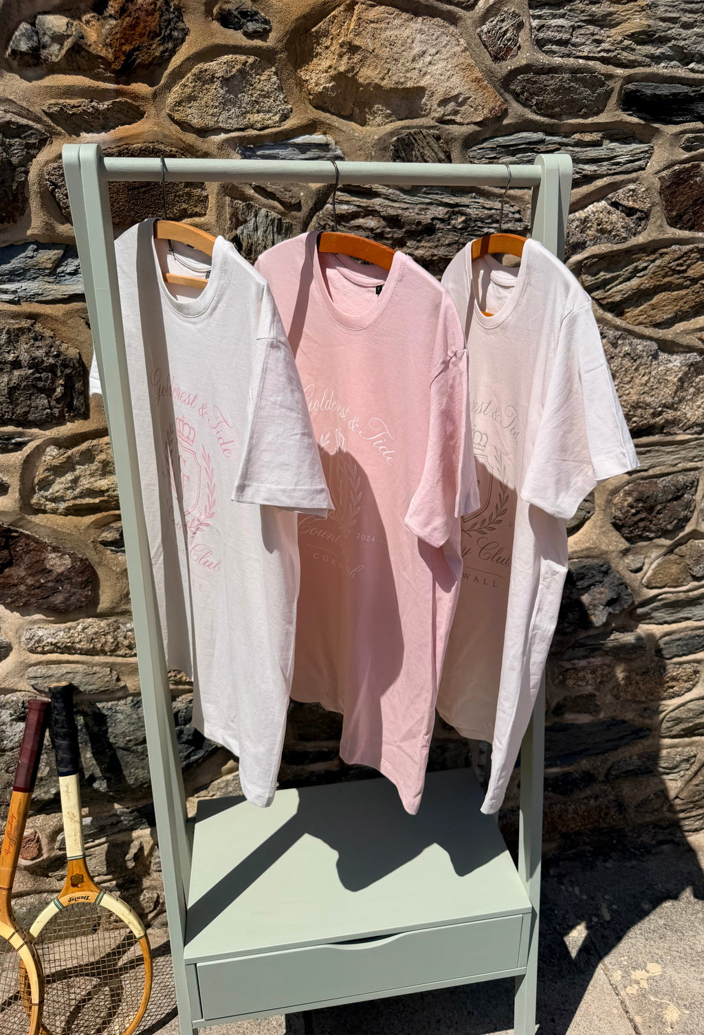 Country Club T-Shirt - Cream and pink
