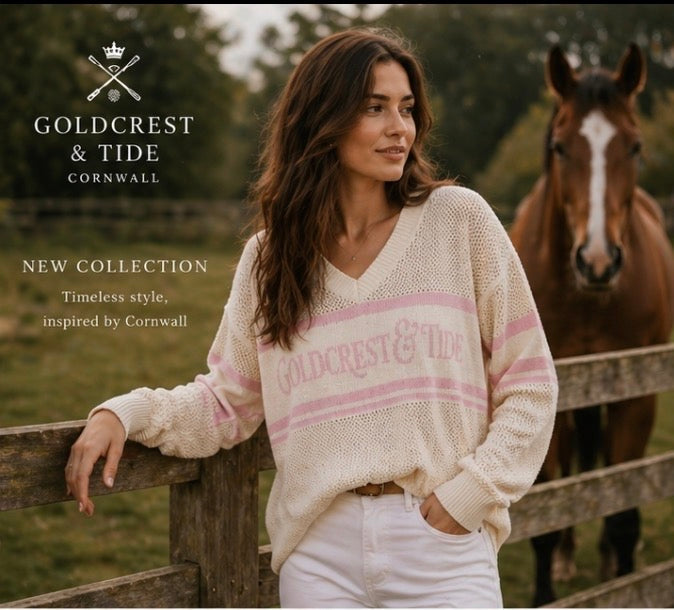 Pink & Cream Chunky Knit Heritage Jumper