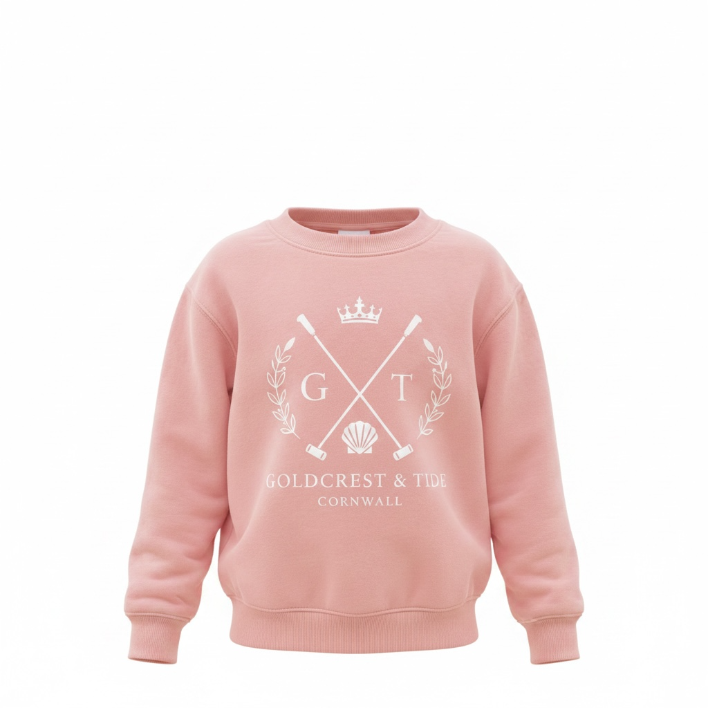 Children's Organic Cotton Crew Sweater — Soft Pink